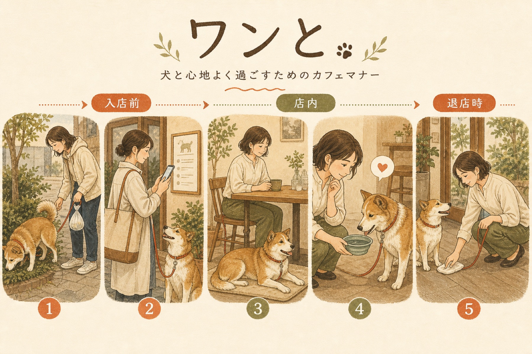 ドッグカフェのマナーを整理した編集図解